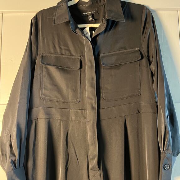 Banana Republic Women's Black Long Sleeve Jumpsuit Size 12 Petite NEW - Picture 3 of 9